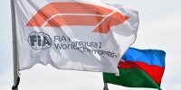 Formel-1-Flagge neben der Nationalflagge von Aserbaidschan