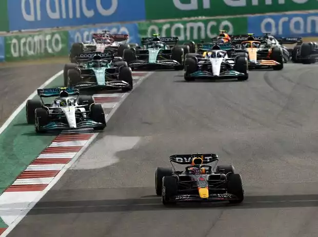 Titel-Bild zur News: Max Verstappen, Lewis Hamilton, Lance Stroll, George Russell, Carlos Sainz