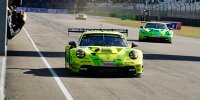 Thomas Preining und Dennis Olsen beim Doppelsieg der Manthey-EMA-Porsche beim DTM-Finale in Hockenheim 2023