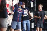 Max Verstappen (Red Bull), Sergio Perez (Red Bull), Kevin Magnussen (Haas) und Nico Hülkenberg (Haas) 