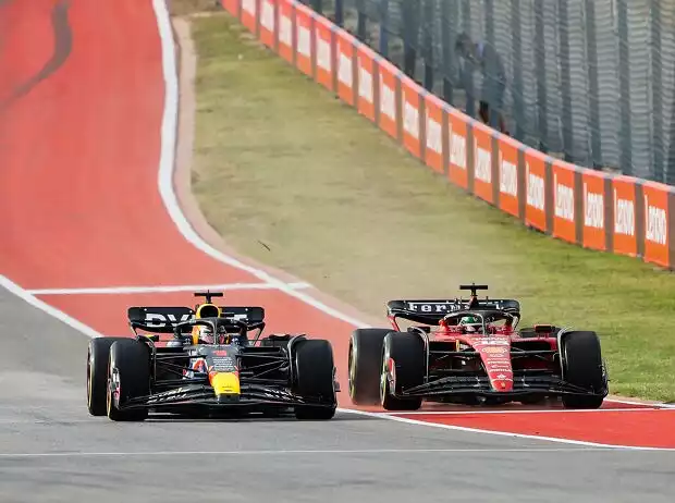 Max Verstappen, Charles Leclerc Titel-Bild zur News: Max Verstappen, Charles Leclerc