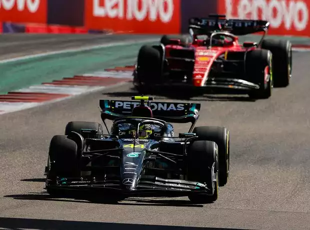 Lewis Hamilton, Charles Leclerc Titel-Bild zur News: Lewis Hamilton, Charles Leclerc