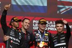 Lewis Hamilton (Mercedes), Max Verstappen (Red Bull) und Lando Norris (McLaren) 