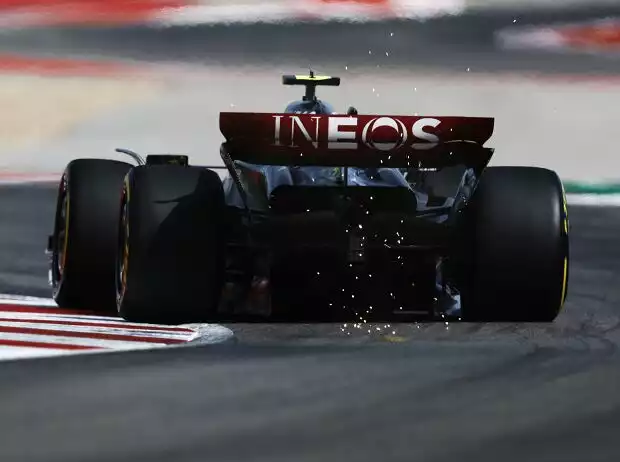 Lewis Hamilton war einer betroffenen mit der abgenutzten Bodenplatte Titel-Bild zur News: Lewis Hamilton war einer betroffenen mit der abgenutzten Bodenplatte