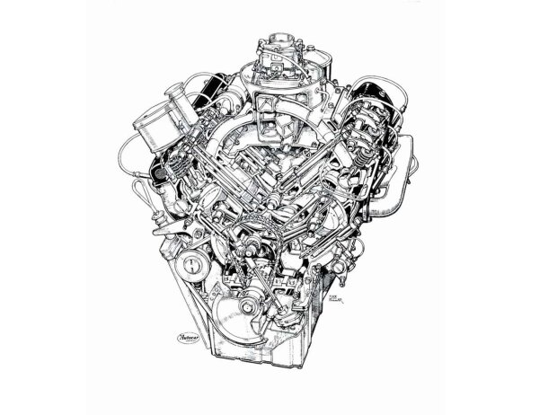 BMW M502-1 1955, Schnittdarstellung BMW M502-1 1955, Schnittdarstellung
