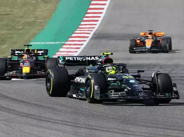 Titel-Bild zur News: Lewis Hamilton, Max Verstappen, Oscar Piastri