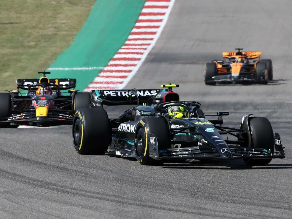Lewis Hamilton, Max Verstappen, Oscar Piastri