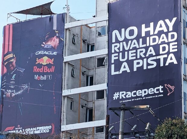 Plakat in Mexiko-Stadt vor dem Mexiko-Grand-Prix 2023