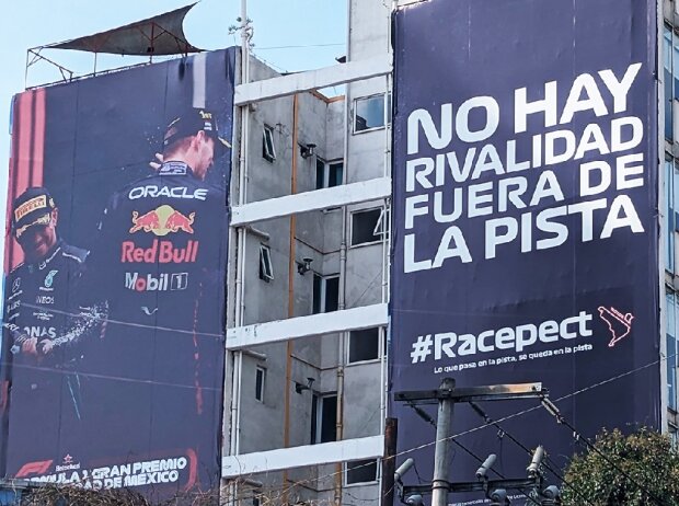 Plakat in Mexiko-Stadt vor dem Mexiko-Grand-Prix 2023 Plakat in Mexiko-Stadt vor dem Mexiko-Grand-Prix 2023
