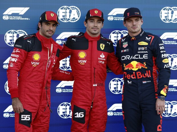 Titel-Bild zur News: Carlos Sainz, Charles Leclerc, Max Verstappen