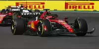 Charles Leclerc im Ferrari SF-23 mit abstehender Endplatte nach dem Crash mit Sergio Perez