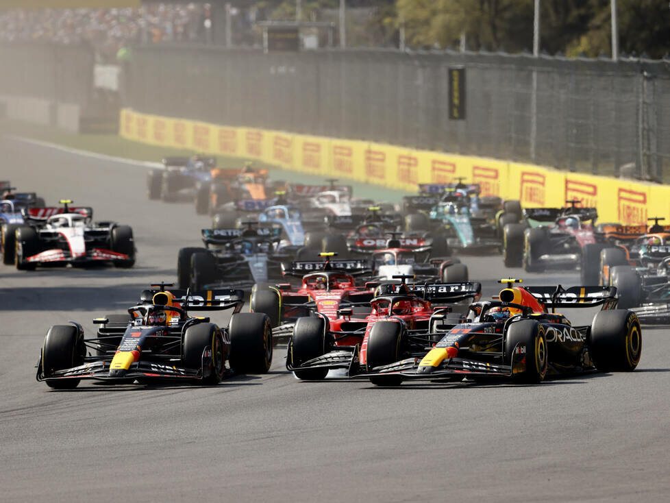 Max Verstappen, Charles Leclerc, Sergio Perez