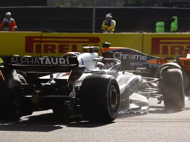 Titel-Bild zur News: Der Unfall von Oscar Piastri und Yuki Tsunoda beim Formel-1-Rennen in Mexiko 2023
