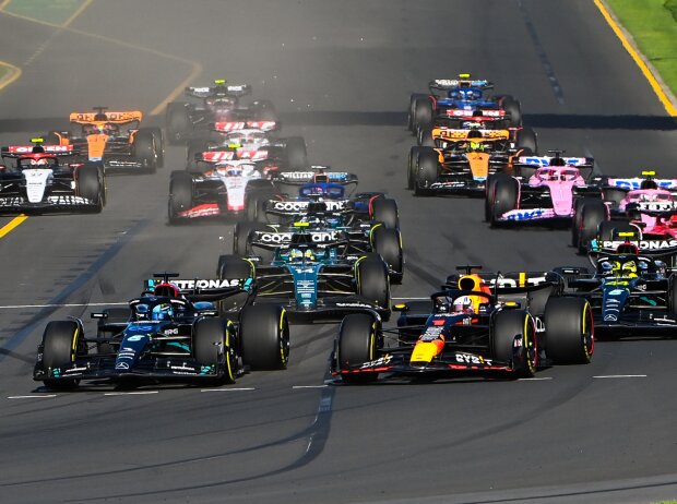 Titel-Bild zur News: Der Start zum Formel-1-Rennen in Melbourne 2023
