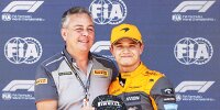 Mario Isola und Lando Norris