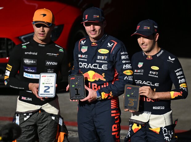 Titel-Bild zur News: Lando Norris, Max Verstappen, Sergio Perez