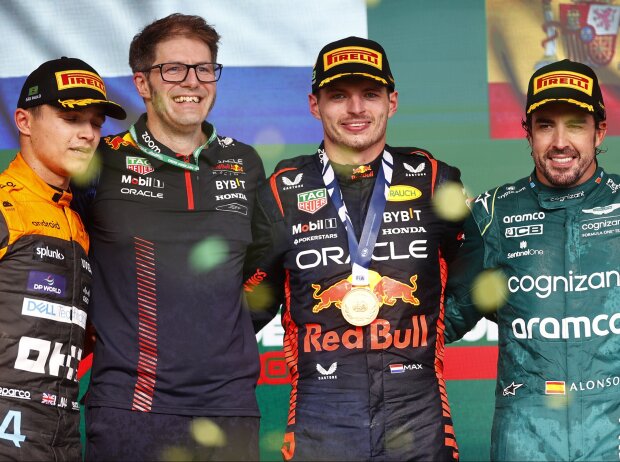 Titel-Bild zur News: Lando Norris, Max Verstappen, Fernando Alonso