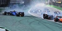Der Startcrash beim Formel-1-Rennen in Brasilien 2023 mit Albon, Magnussen und Hülkenberg