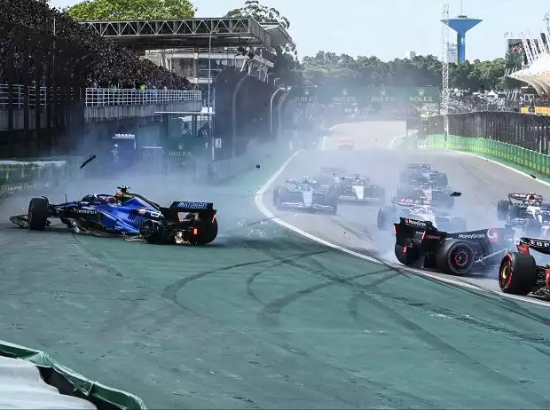 Der Startcrash beim Formel-1-Rennen in Brasilien 2023 mit Albon, Magnussen und Hülkenberg Titel-Bild zur News: Der Startcrash beim Formel-1-Rennen in Brasilien 2023 mit Albon, Magnussen und Hülkenberg