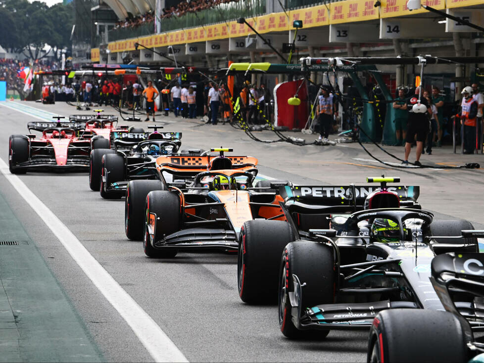 Lewis Hamilton, Lando Norris, George Russell