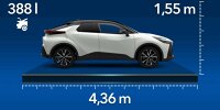 Bild zum Inhalt: Toyota C-HR (2023): Alle Abmessungen des japanischen SUV-Coupés