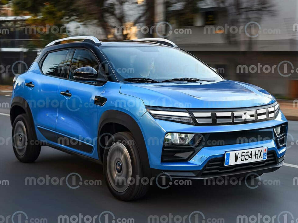 Dacia Spring (2024) im Rendering von Motor1.com