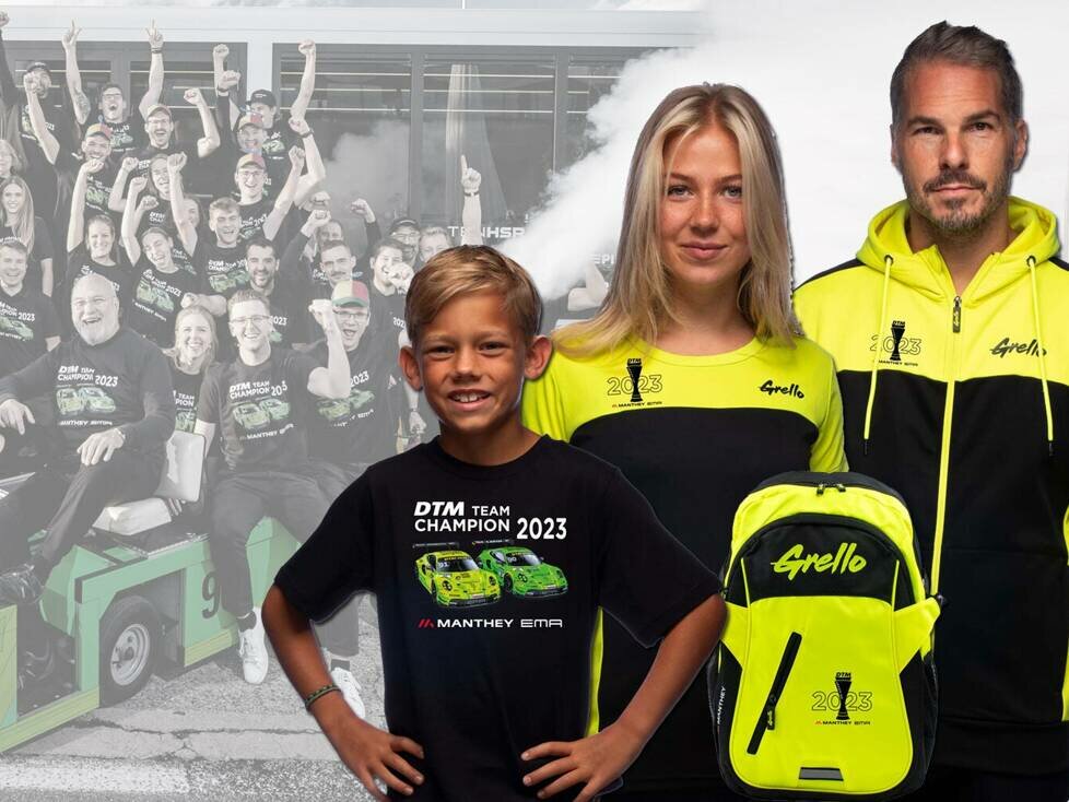 Manthey feiert den Team- und Fahrertitel 2023, in unserem Fanshop finden Sie passend dazu die offizielle, aktualisierte Grello-Kollektion von Manthey Racing