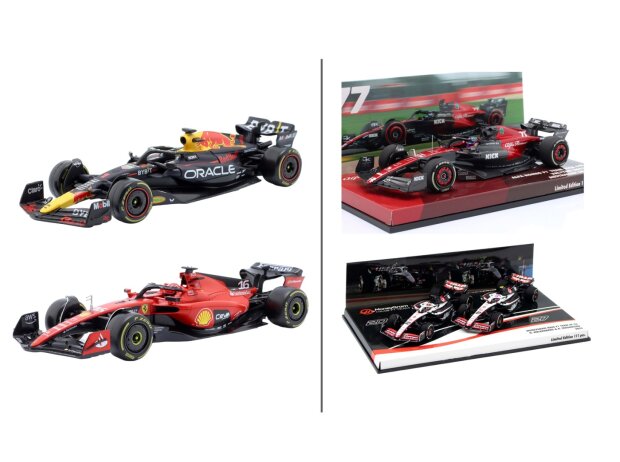 Red Bull RB19, Ferrari SF-23, Alfa Romeo C43, Haas VF-23 Doppel-Set