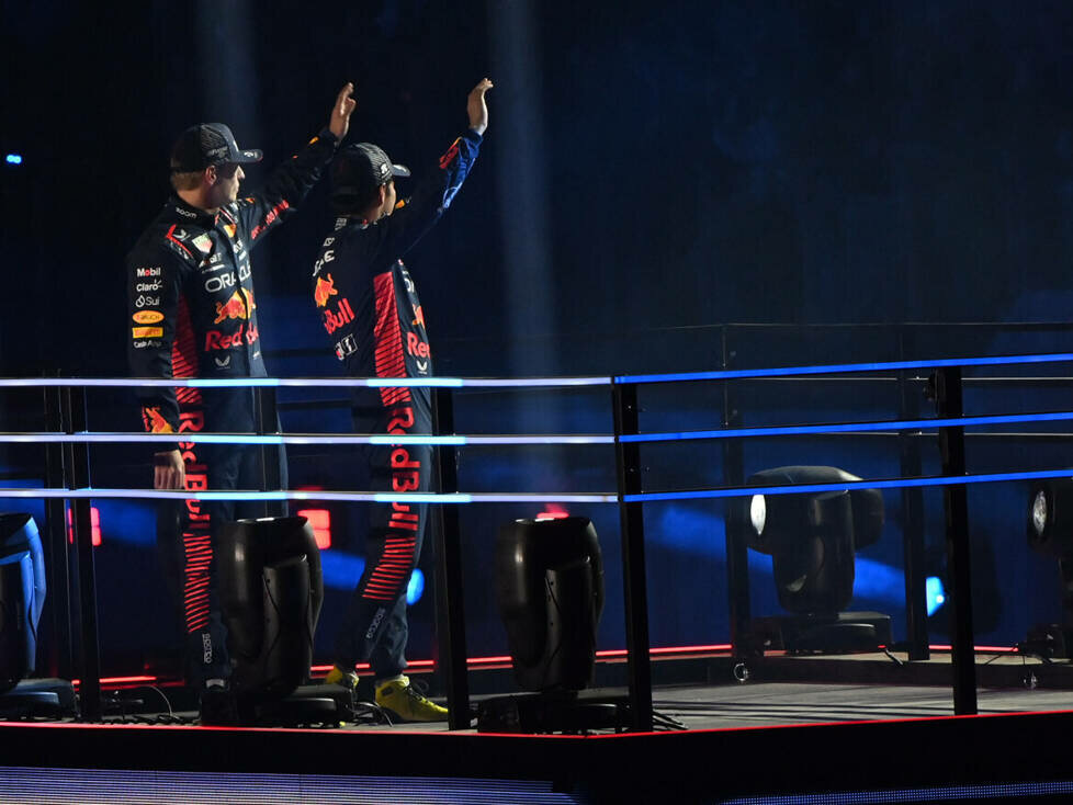Max Verstappen, Sergio Perez (Red Bull) vor dem Formel-1-Rennen in Las Vegas 2023