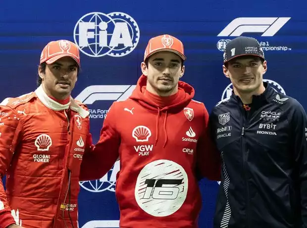 Titel-Bild zur News: Charles Leclerc, Carlos Sainz, Max Verstappen