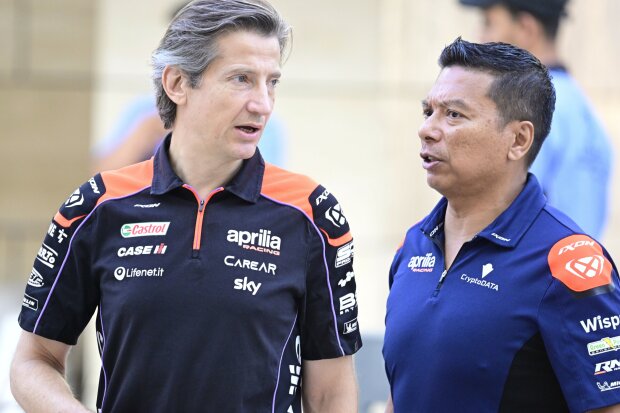 Aprilia Aprilia MotoGP, Ex-Gresini ~Massimo Rivola und Razlan Razali~ Aprilia Aprilia MotoGP, Ex-Gresini ~Massimo Rivola und Razlan Razali~