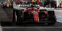 Charles Leclerc im Ferrari SF-23 in der Boxengasse in Las Vegas 2023
