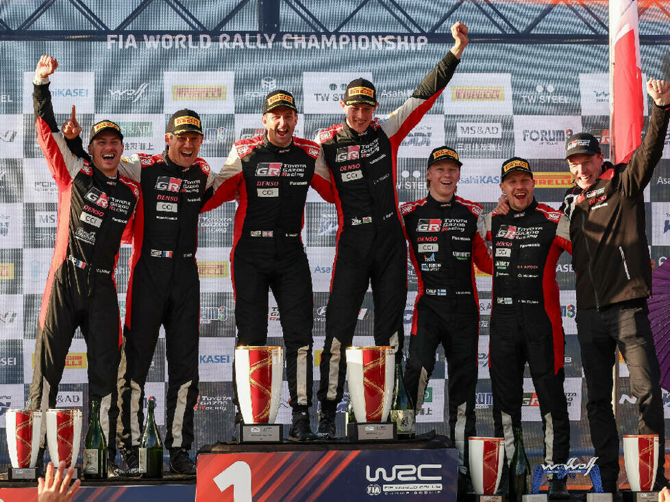 Siegerpodium der Rallye Japan 2023
