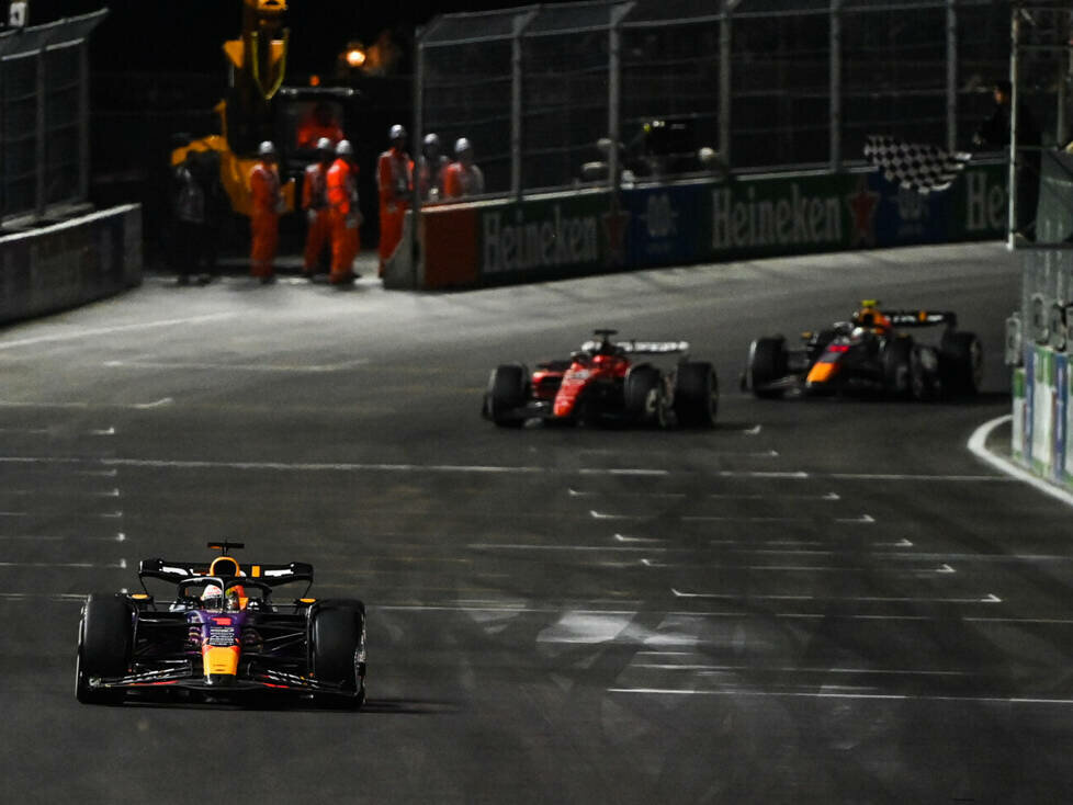 Max Verstappen, Charles Leclerc, Sergio Perez