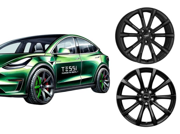 Tesla Model Y Wintekrompletträder. Tesla Model Y Wintekrompletträder.