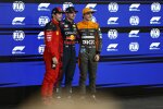 Charles Leclerc (Ferrari), Max Verstappen (Red Bull) und Oscar Piastri (McLaren) 