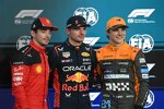 Charles Leclerc (Ferrari), Max Verstappen (Red Bull) und Oscar Piastri (McLaren) 