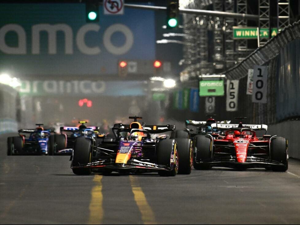 Max Verstappen, Charles Leclerc, George Russell