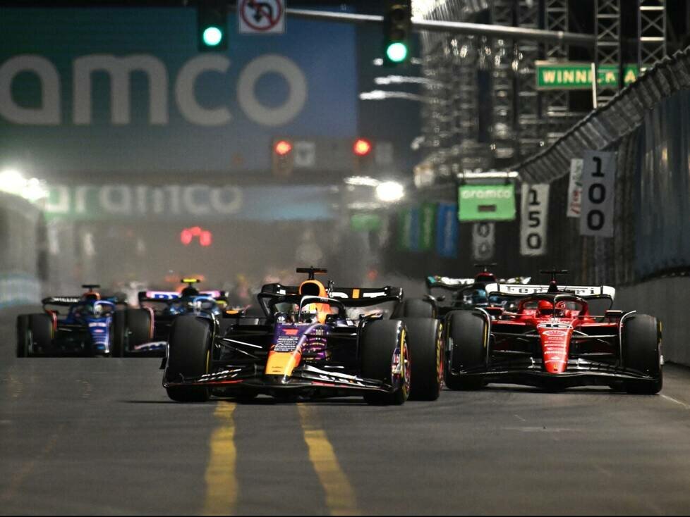 Max Verstappen, Charles Leclerc, George Russell