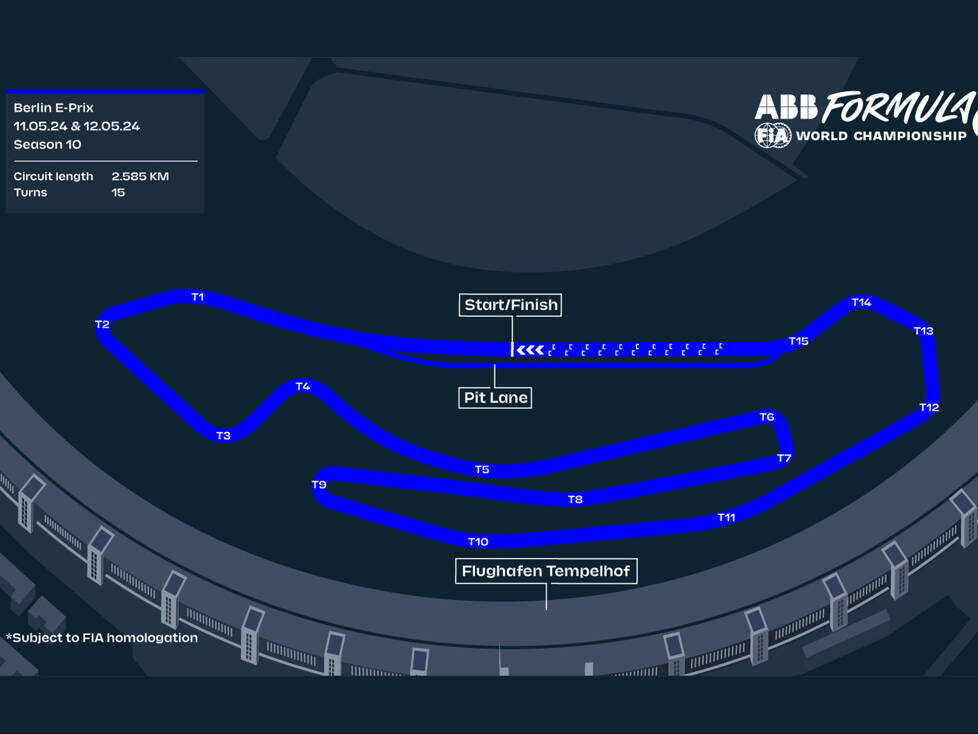 Das neue Layout der Formel-E-Strecke in Berlin