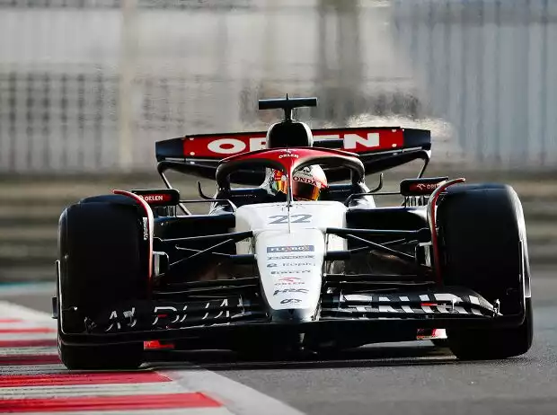 Yuki Tsunoda (AlphaTauri AT04) bei Testfahrten der Formel 1 in Abu Dhabi 2023 Titel-Bild zur News: Yuki Tsunoda (AlphaTauri AT04) bei Testfahrten der Formel 1 in Abu Dhabi 2023