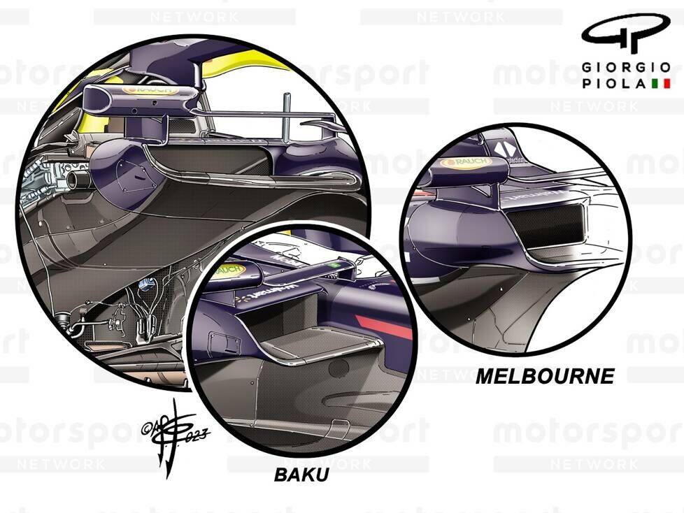 Seitenkasten-Lufteinlass beim Red Bull RB19 aus der Formel-1-Saison 2023