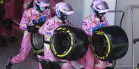 Alpine-Mechaniker beim Boxenstopp mit Pirelli-Reifen