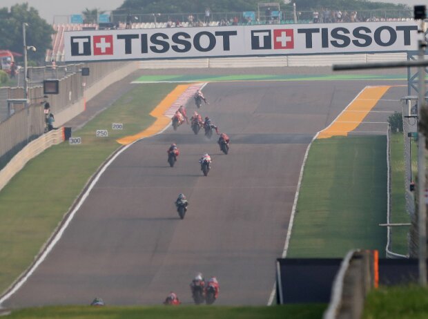 MotoGP-Action auf dem Buddh International Circuit in Noida, Indien