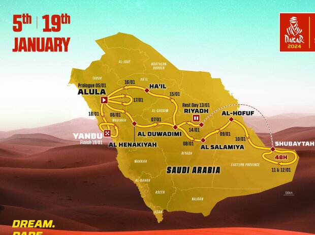 Route Rallye Dakar 2024