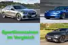 Bild zum Inhalt: Tesla Model S Plaid, BMW i5 und Mercedes EQE im Vergleich