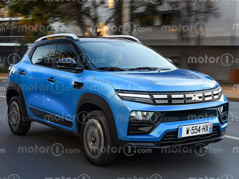 Dacia Spring (2024) im Rendering von Motor1.com