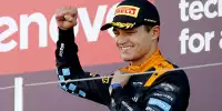 McLaren-Fahrer Lando Norris auf dem Podium in der Formel-1-Saison 2023