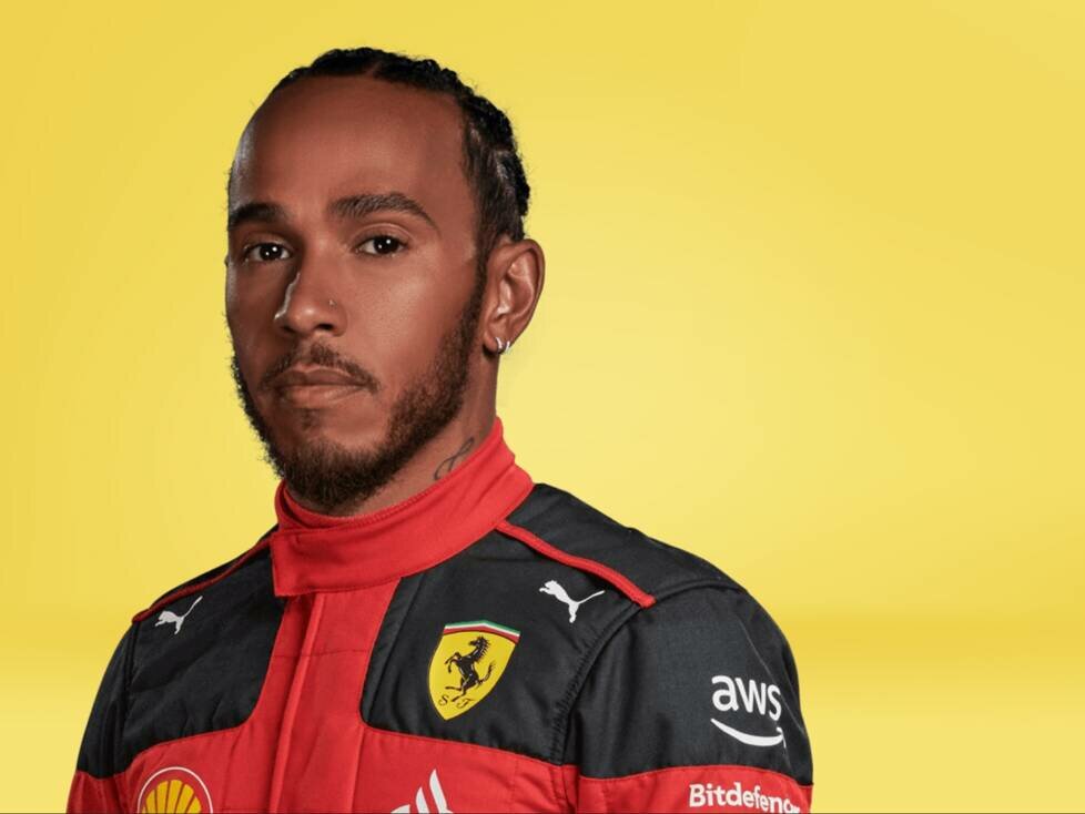 Lewis Hamilton im Ferrari-Overall (Fotomontage)