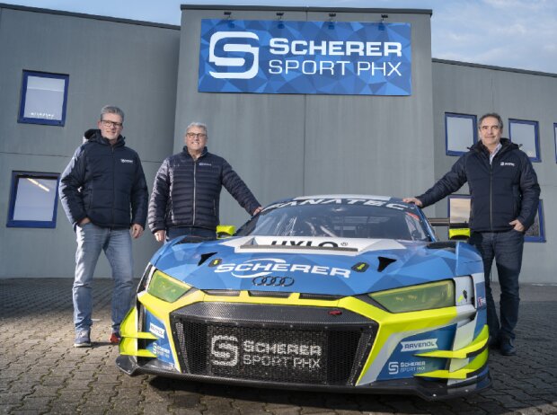 Titel-Bild zur News: Axel Randolph (links) löst Ernst Moser (Mitte) als Scherer-Phx-Teamchef ab
